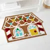 Tapete de Banheiro Casa de Pão de Gengibre de Natal, Antiderrapante, Absorvente de Água, Secagem Rápida, Tapete para Banheiro e Sala de Estar, Capacho de Entrada