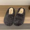 Zapatillas peludas para mujer 2026 con puntera elevadora de altura, estilo coreano moderno, para invierno, uso exterior, suela gruesa de felpa, slip-on, zapatillas de algodón perezosas