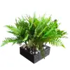 Helechos Verdes Altamente Simulados, Nephrolepis, Helechos de Hoja Grande, Plantas Verdes de Goma Suave de Selva Tropical, Paisajismo de Pared