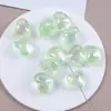 Cuentas Transparentes con Recubrimiento Uvab, Corazón Multifacético, Corazón de Melocotón, Agujero Recto, Material para Cadena de Teléfono Móvil DIY, Joyería, Accesorios Hechos a Mano