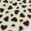 Estampa de Pelo de Coelho Enjuan Estampa de Coração Pelúcia Falsa de Coelho Roupas Femininas Bolsa Sapatos Chapéu Bolsa Brinquedo Tecido
