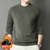 Comércio Exterior Transfronteiriço Inverno Masculino Veludo Acolchoado Tricô Jacquard Suéter Masculino Meia-idade Gola Redonda Moletom Camisa de Base do Pai