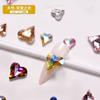 Arte de uñas K9 joyería taladro transparente súper brillante corazón torcido taladro de hacha gota de agua cuadrado gordo placa brillante diamante blanco usar accesorios para armadura al por mayor