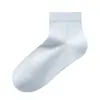 Meias femininas para primavera e outono, feitas de algodão puro, absorventes, respiráveis, meias curtas, 100% algodão, adequadas para estudantes, meias esportivas, ajuste folgado, comprimento curto até o meio da panturrilha, atacado