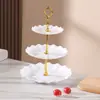 Bandeja de plástico para snacks de lujo ligero, bandeja de frutas de tres niveles, bandeja de snacks estilo nórdico, bandeja de frutas de plástico, bandeja de frutas secas para sala de estar