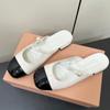 Estilo de Verano Nuevo de Mamá Uva Versátil Ropa de Trabajo Empalme Cabeza Cuadrada Redonda Correa de una Sola Tira Perla Boca Baja Mary Jane Medio Zapato