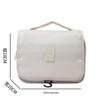Estojo de Lápis Multicamadas de Grande Capacidade Bolsa de Armazenamento Bolsa Portátil para Artigos de Higiene Pessoal Maquiagem Cor Sólida Simples de Mão Gancho de Viagem Bolsa de Artigos de Higiene Pessoal