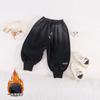 Pantalones de punto de terciopelo todo en uno para bebés, otoño e invierno, para niños, combinan con todo, suaves, forrados de vellón, pantalones casuales, pantalones deportivos de moda para niños de invierno