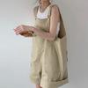 Caqui Algodón Trabajo Tirante Mujer Verano Suelto Adelgazante Recto Bolsillo Grande Casual Pierna Ancha Shorts Modernos