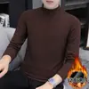 Al por mayor otoño e invierno forro polar de doble cara cuello medio-alto tejido base para hombre, ropa interior interior cálida engrosada, camiseta de manga larga