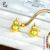 Pingente em Forma de Cabaça Banhado a Ouro com Padrão de Cristal de Gelo e Incrustações de Diamante, Luxuoso e Requintado, Versátil Corrente para Suéter Estilo Corte