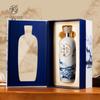 Caja de embalaje de licor en stock, lote pequeño, tinta azul y blanca, caja de libro bronceada Wen Chuang, un lote de fabricantes de Dongguan