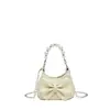 Bolsa Quadrada Pequena Doce da Moda para Mulheres, Nova Bolsa de Ombro com Corrente e Laço Outono 2026, Bolsa Transversal Fashion