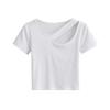 Camiseta negra de manga corta hueca de las Spice Girls, diseño de verano para mujer, corte ajustado, corta, dulce y picante.