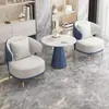 Mesa de centro individual de lujo, sencilla y ligera, combinada con sofá, para ocio, hotel, recepción, oficina de ventas, mesa de negociación y silla, recepción de salón de belleza