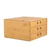 Caja de Té Pu'Er con Bandeja para Té, Estante para Té Pu'Er, Soporte para Pasteles de Té, Bandeja Calentadora de Té, Caja de Almacenamiento para Hojas de Té, Estilo Cajón de Bambú