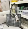Bolsa Xadrez Estilo Preguiçoso para Mulheres, Bolsa Tote de Mão Fashion para Mulheres, Nova Bolsa de Ombro Leve de Grande Capacidade para Mulheres 2025