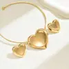 Collar y Pendientes Redondos Metálicos Brillantes de Amor Collares de Nicho Transfronterizos Europeos y Americanos Joyería de Moda de Gama Alta al por Mayor para Mujeres