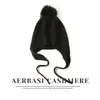 Venta al por mayor transfronteriza 100% Cachemir Protección para los oídos Bola de pelo Gorro de punto de lana de cachemir Lujo accesible Gorro de lana grueso de alta gama