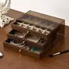 Caja de Almacenamiento de Joyas Caja de Joyería Multifuncional Tipo Cajón Caja de Joyería a Prueba de Polvo para Anillos y Pulseras Caja de Almacenamiento de Joyería Transparente