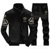 Talla Europea Modelo de Exportación Y7 Primavera y Otoño Negro Casual Pantalón de Manga Larga Traje Delgado Conjunto Deportivo Casual de Dos Piezas para Hombre