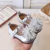 Zapatos de Cuero para Bebé Niña Pequeña Estilo Mary Jane 2026 Primavera Otoño Nuevos Suela Suave Fuegos Artificiales con Pedrería Zapatos de Princesa
