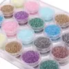 Kit de material de accesorio de joyería para pulsera y collar hechos a mano DIY de colores, virutas de vidrio iridiscente AB de 1,4 mm