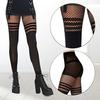 Medias de Rejilla con Tirantes Empalmados, Malla Negra Hueca Transpirable Estilo Europeo y Americano Medias de Halloween para Mujer