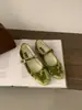 Zapatos Mary Jane Redondos de Punta Baja Frescos y Elegantes de Estilo Francés en Tono Verde, con Aumento de Altura Oculto, para Primavera