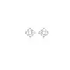 Anillo Cuadrilátero Geométrico Pendientes de Zirconia Giratorios Pendientes Simples de Oro Real Electrochapado para Orejas Diarias Suministro de Boutique