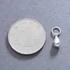 Plata Pura 999 Plata Maciza Superficie Lisa Cara Sonriente Gota de Agua Colgante DIY Pulsera Trenzada con Cuentas Pendiente Encanto Accesorios de Plata
