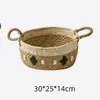 Cesta de Almacenamiento de Ratán Personalizada Cesta de Almacenamiento de Cuerda de Maíz Sala de Estar Dormitorio B&B Decorativa de Gran Capacidad Cesta de Lavandería