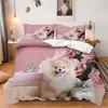 SHEIN jogo de cama de três peças decoração de feriado Dia dos Namorados impressão digital quarto decoração de casa jogo de cama de três peças