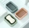 Jabonera doble compartimento desagüe estilo europeo jabonera de baño casera dormitorio estudiantil rejilla jabonera simple celebridad de internet
