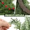 Corona Navideña de Nuevo Modelo Transfronteriza de Gran Diámetro 60cm Corona Grande Artificial Navidad Tacto Realista Decoración Verde Artificial