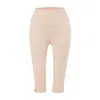 Leggings de 7/8 para Mujer para Verano, Pantalones de Tiburón Delgados de Seda de Hielo con Abertura, Pantalones de Yoga de Cintura Alta para Control de Abdomen