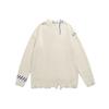 Vestido Road Ancient 2024 Inverno Novo Estilo Americano Ripped Wool Edge Pullover Sweater Masculino Solto Personalizado Tricô Sweater