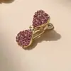 Mini Grampo de Cabelo de Coração com Strass Delicado e Fofo Versátil para Franja Lateral Bico de Pato Clipe Acessório de Cabelo