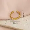 Anillo de Moda Personalizado de Venta Caliente Transfronterizo Diseño Simple de Acero Inoxidable Línea Trenzada Abierta Dorada