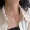 2022 Nuevo ins de Moda Todo-partido Collar Fragmentado Plata Dos Perlas Collar Retro Diseño de Nicho Cadena para la Clavícula