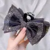 Princesa Fugitiva Malla Strass Lazo de Amor Pasador de Pelo Tiburón Grande de Lujo Pinzas para el Cabello Accesorios para el Cabello de Alta Gama