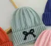 Gorro de Lana Estilo Coreano Ins para Bebé Otoño e Invierno Tejido Cálido Gorro de Bebé con Lazo Moderno y Versátil para Niños y Niñas