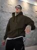 Suéter cardigan masculino para comércio exterior transfronteiriço, jaqueta com capuz, casaco, cor sólida, com zíper, manga longa
