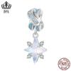 Aifule série estrelas coloridas do rio contas requintadas s925 prata esterlina banhado a platina azul contas soltas contas para joias diy