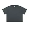 Camiseta de trabalho personalizada de peso pesado com gola redonda e impressão de logotipo, moda de verão em algodão, marca, camisa esportiva unissex de manga curta