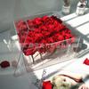 Caja de almacenamiento para exhibición de rosas acrílicas de fábrica, caja de regalo para exhibición de flores secas, caja de exhibición de flores eternas