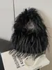 Bolso de Mano Peludo de Otoño e Invierno Transfronterizo para Mujer, Bolso de Mano Peludo de Moda de Gran Capacidad, Bolso Bandolera Tipo Dumpling, Bolso de Mano