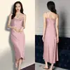 Bata de Noche de Verano de Satén y Gasa Fina para Mujer Wenhua Vestido con Tirantes de Seda y Escote Caído Ropa de Casa Sencilla 2878