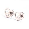 Venta Caliente mini aretes de signo de la paz acero inoxidable vintage huecos dorados aretes de botón joyería para hombres mujeres regalo