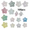 100 Cuentas Espaciadoras Aleatorias con Gradiente de Polvo Dorado de Cinco Puntas de Flor de Cerezo con Agujero Recto Accesorios para Joyería de Cuentas DIY Antiguas Materiales